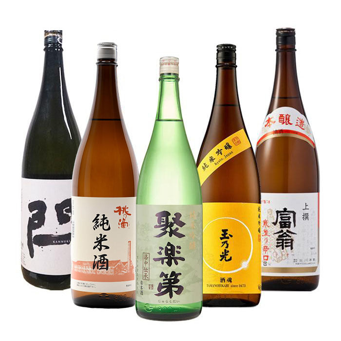 Kyoto Local Sake Comparison [Jurakudai, Momo no Shizuku, Shukon, Kannnuki, Aramusya]
