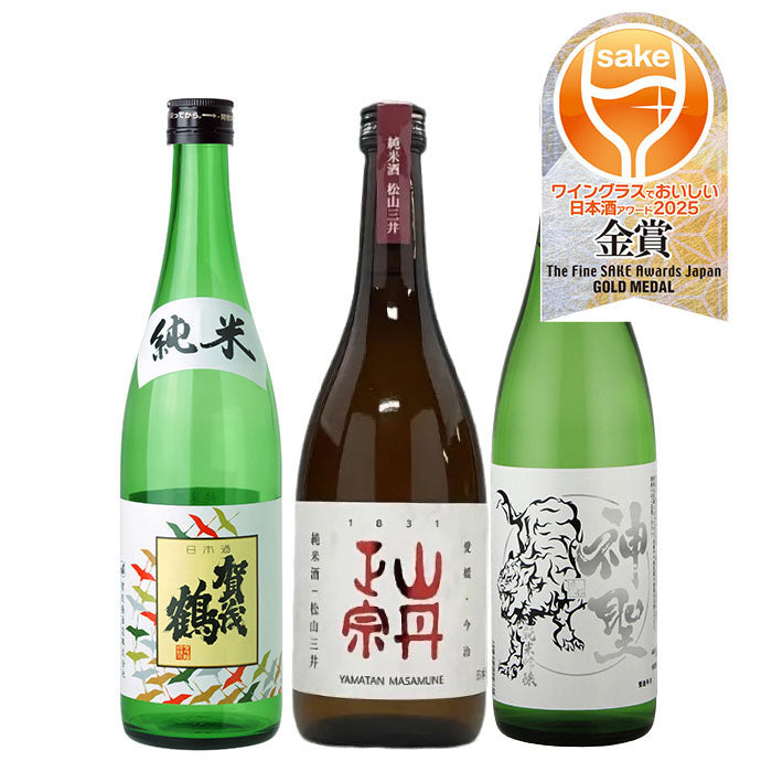 Special Select! Fine Sake Award 2025 Main Category Gold Medal 3 Bottle Sake Tasting Set (720ml Each)