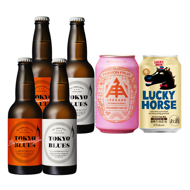 New Year’s Gift Assortment (4 Varieties, 6 Bottles & Cans, Popular Breweries, Tokyo Blues)