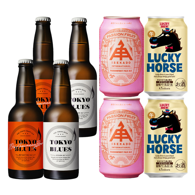 New Year’s Gift Assortment (4 Varieties, 8 Bottles & Cans, Popular Breweries, Tokyo Blues)