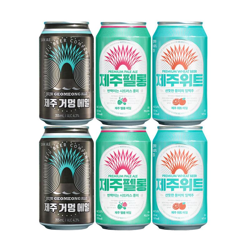 Korea, JEJU BEER, Jeju Beer, Tasting Set, 3 Types, 6 Cans, 355ml, Imported Beer, Jeju, Craft Beer