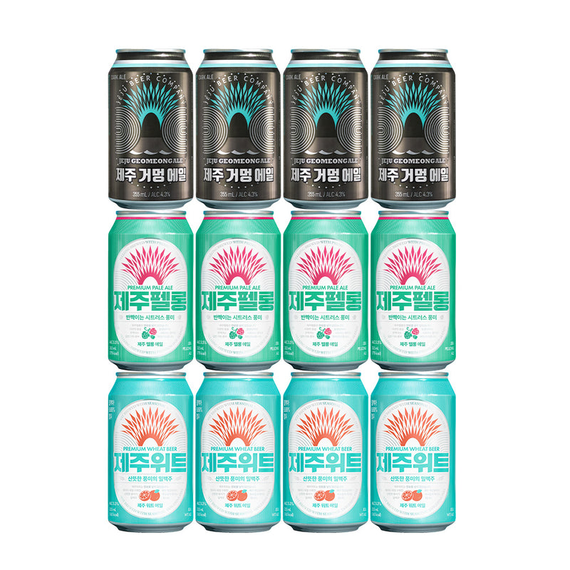 Korea, JEJU BEER, Jeju Beer, Tasting Set, 3 Types, 12 Cans, 355ml, Imported Beer, Jeju, Craft Beer
