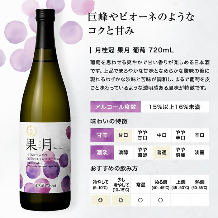 [2CS] Gekkeikan Kasen KAGETSU Grape 720ml x 24 btls(2 cases)