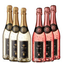 Germany Felistas White & Rosé 2-Variety Tasting Set 6 Bottles (3 of Each) 750ml with Gold Flakes in a Gift Box