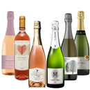 Rose & Cava Included! Value Sparkling Wine 6-bottles Tasting Set – 750ml × 6 bottless (1 Set)