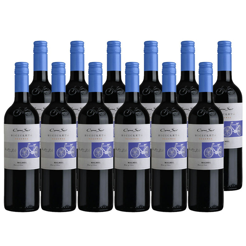 Chile Cono Sur Malbec Bicicleta Reserva 750ml, 12 Bottle [1CS] , Red, Full-bodied