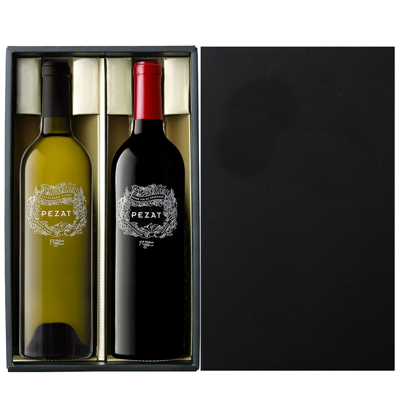 French Bordeaux Wine Set - Red & White, 750ml Each, 2-Bottle Gift Box (FR-2460)