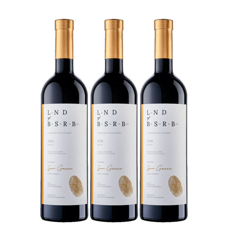 Bessarabia Barrique Gold Merlot, Moldova, 750ml, 3 Bottles