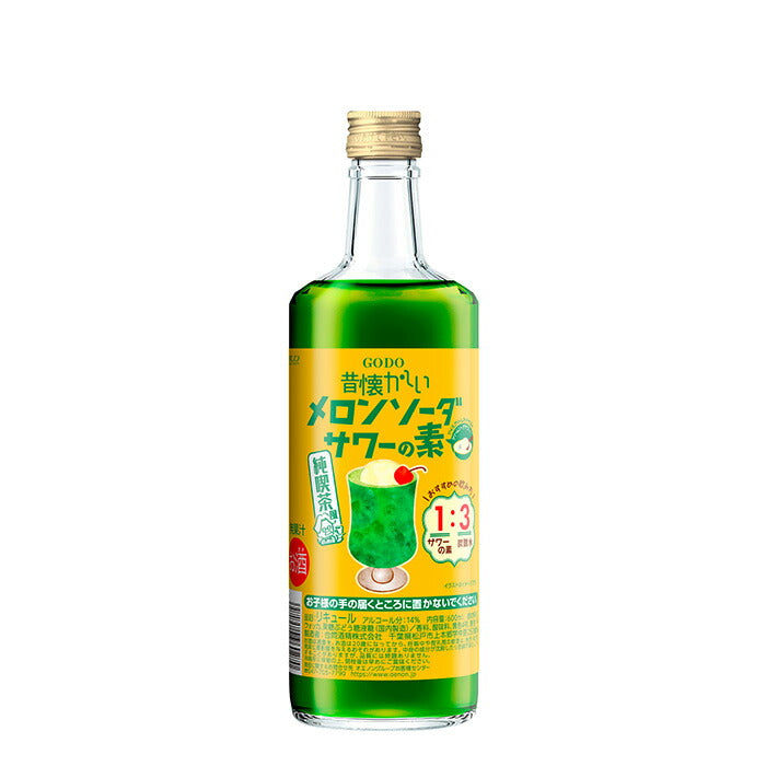 Liqueur 14% Goudou Shusei Mukashi natsukashii Melon Soda Sour No Moto 600ml bottle