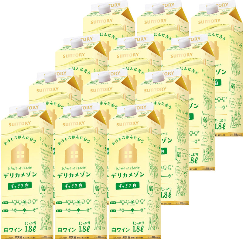 Suntory Delica Maison white Wine Paper Pack 1.8L 12bottled