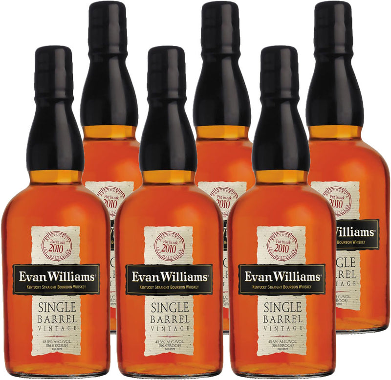 EVAN WILLIAMS SINGLE BARRLE BOURBON 43%ALC 750ml 6bottles