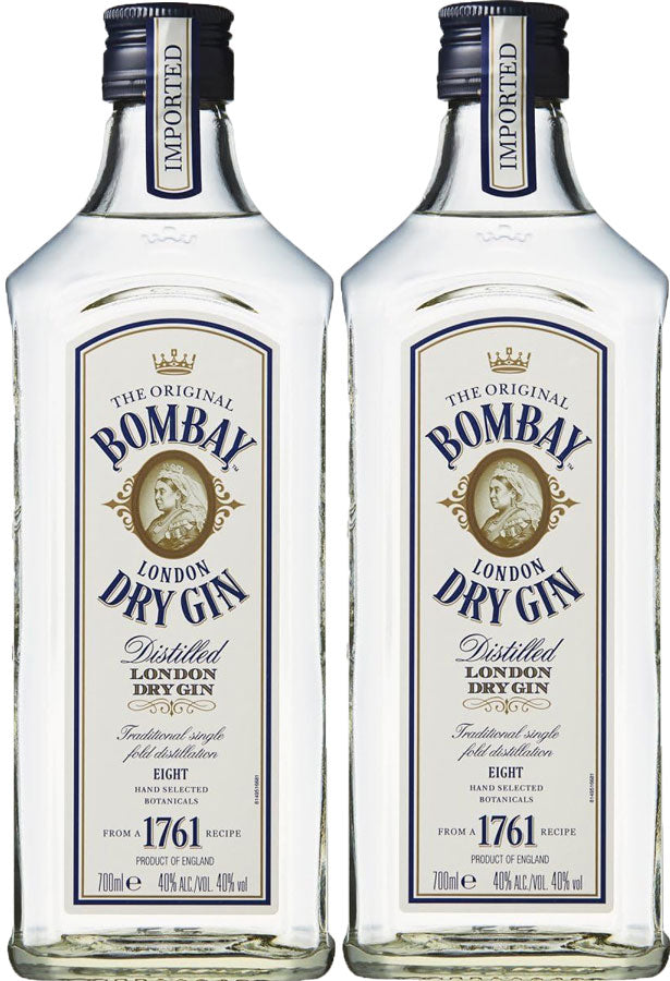 BOMBAY LONDON DRY GIN 40%ALC 700ml 2bottles