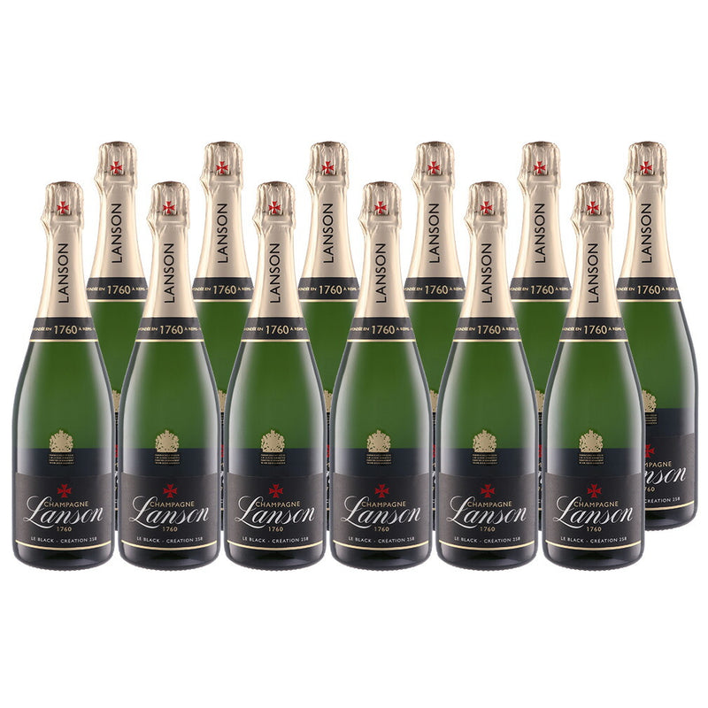 Lanson Black Creation Brut Champagne 750ml × 12 Bottles – French Sparkling Wine