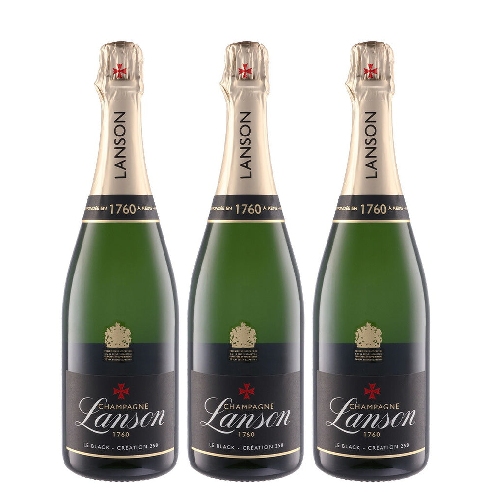 Lanson Black Creation Brut Champagne 750ml × 3 Bottles – French Sparkl