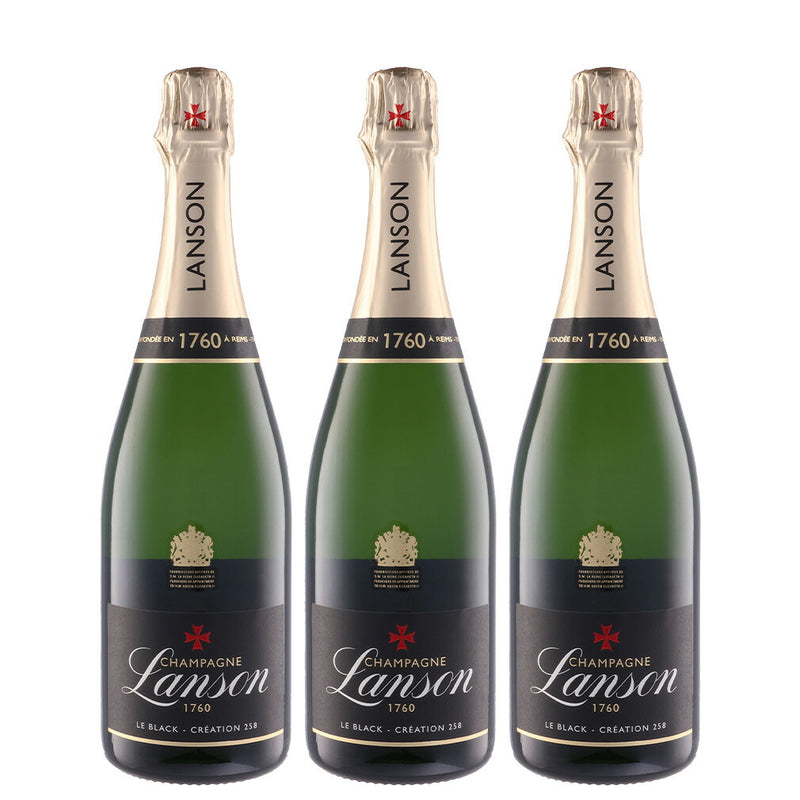 Lanson Black Creation Brut Champagne 750ml × 3 Bottles – French Sparkling Wine