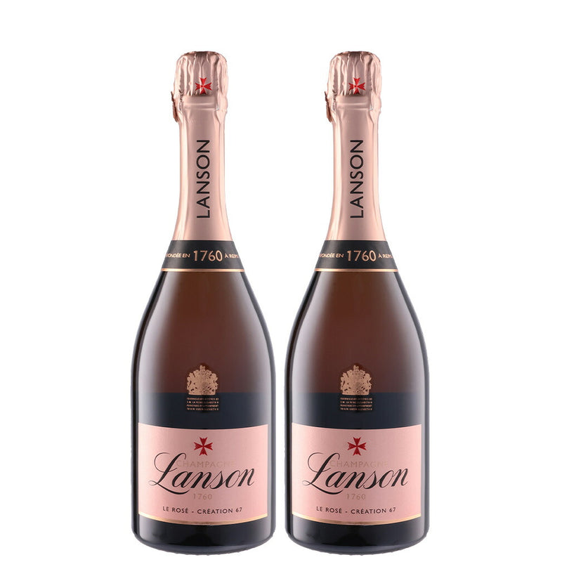 Lanson Champagne – Rosé Creation Brut 750ml (2 Bottles) – Product of France