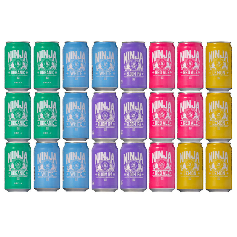 NINJA BEER, Craft Beer, 350ml Cans,5-Variety 24-Can Tasting Set