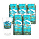 Hawaii KONA BEER BIG WAVE Golden Ale, Craft Beer, 473ml 5-Can Set with Glass