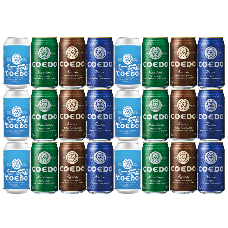 Limited Edition COEDO x Summer Fall Sake Beer Brut IPA Blend+3 Classics Tasting Set , 24 Cans , 350ml