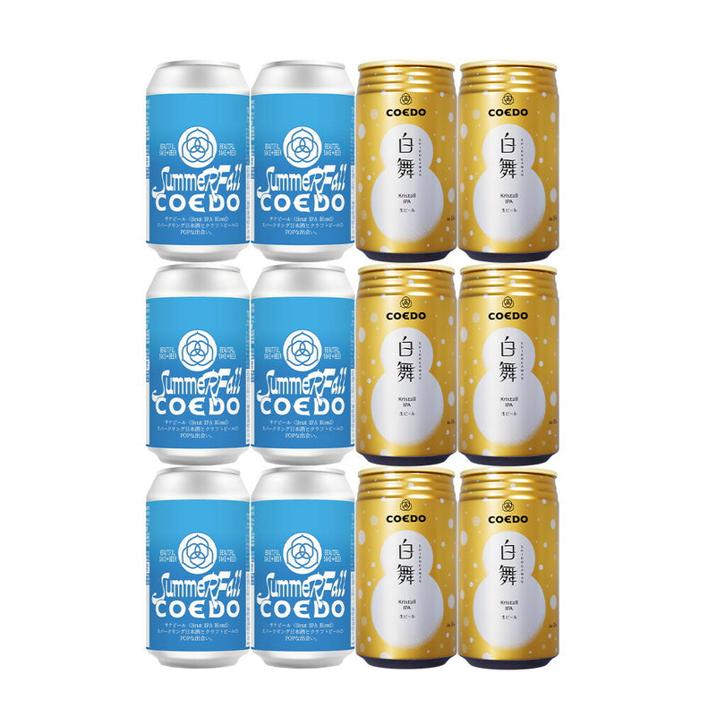 COEDO Shirogamau Crystal IPA, Sake Beer Brut IPA Blend, 350ml Cans, 2 Types, 12-Bottle, COEDO, Kawagoe, Craft Beer