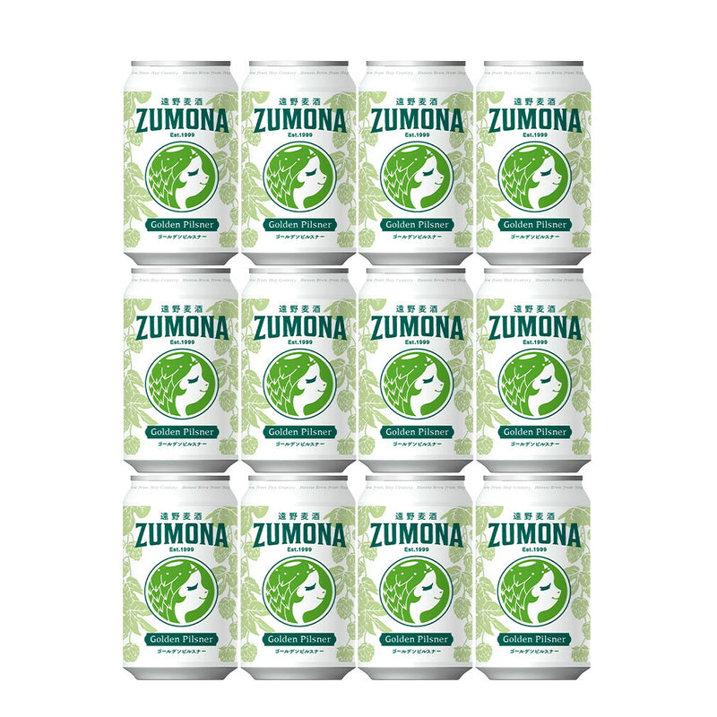 ZUMONA Beer Golden Pilsner, Craft Beer, 350ml Cans (Pack of 12)