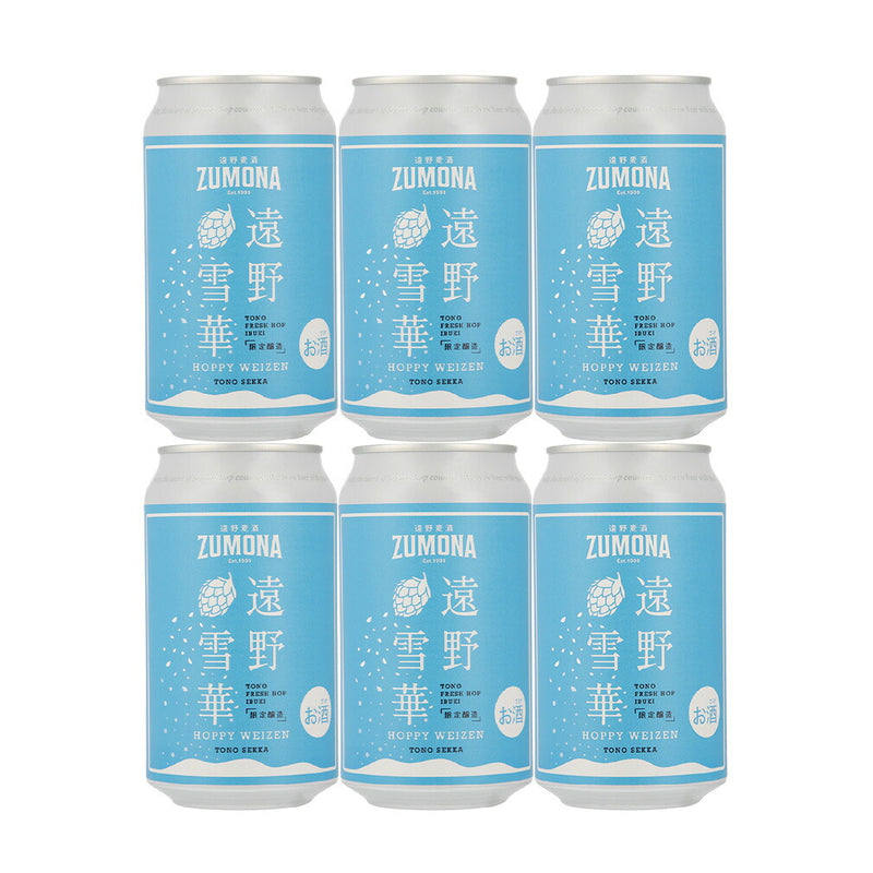 Limited ZUMONA Tono Sekka Weizen, Tono Beer ZUMONA, 350ml Cans, 6-Pack, Craft Beer, Iwate