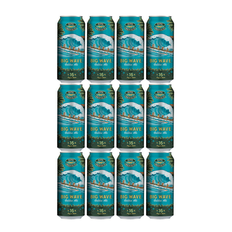 Hawaii KONA BEER BIG WAVE Golden Ale, Craft Beer, 473ml Cans (Pack of 12)
