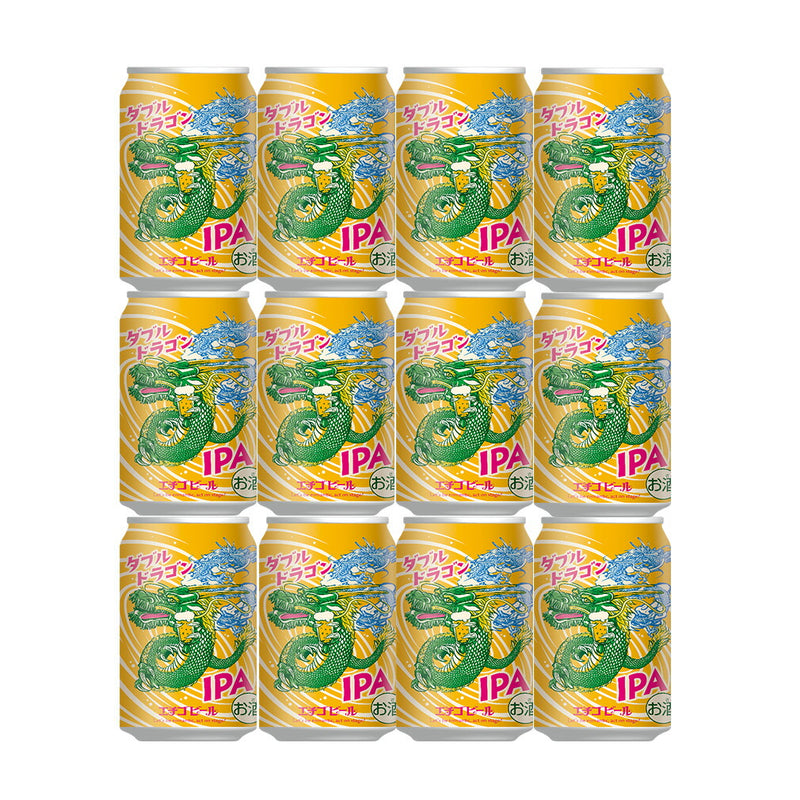 Limited Edition Echigo Beer Double Dragon IPA, Craft Beer, 350ml Cans (Pack of 12)