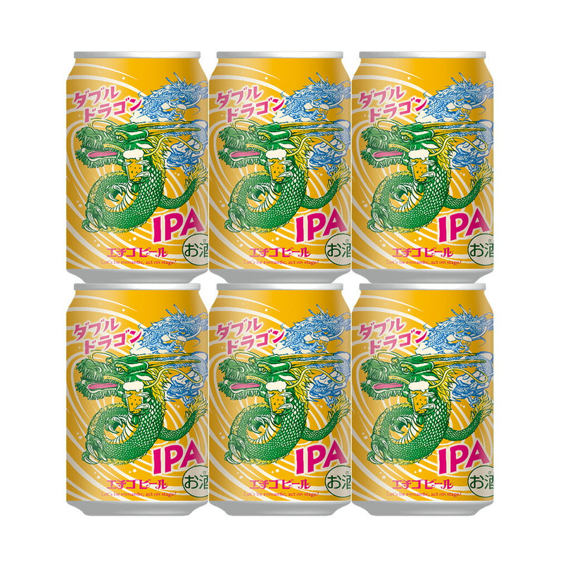 Limited Edition Echigo Beer Double Dragon IPA, Craft Beer, 350ml Cans (Pack of 6)