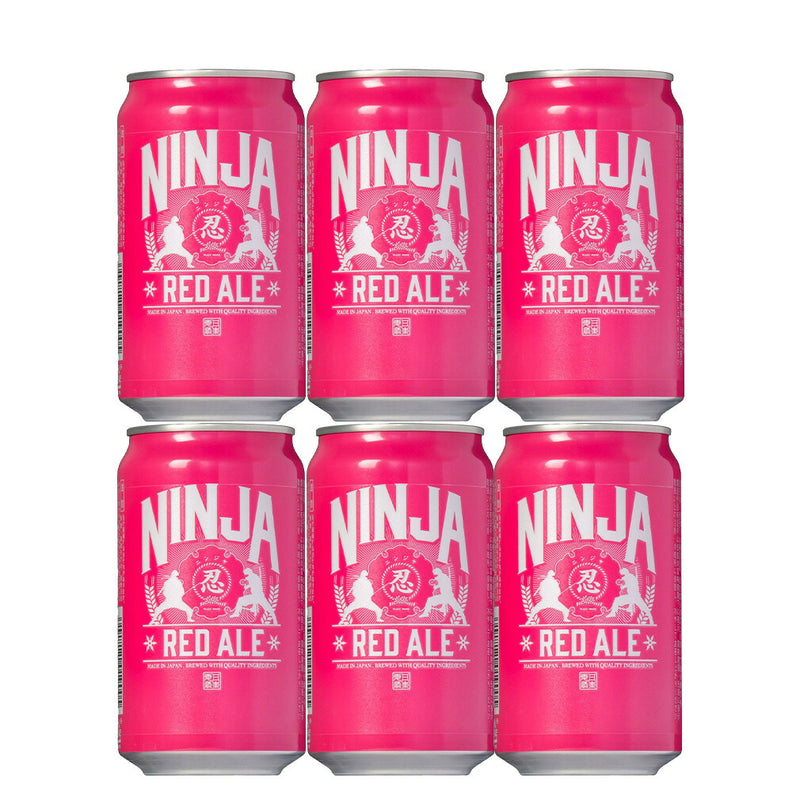 NINJA BEER Red Ale (NINJA RED ALE), Craft Beer, 350ml Cans (Pack of 6)
