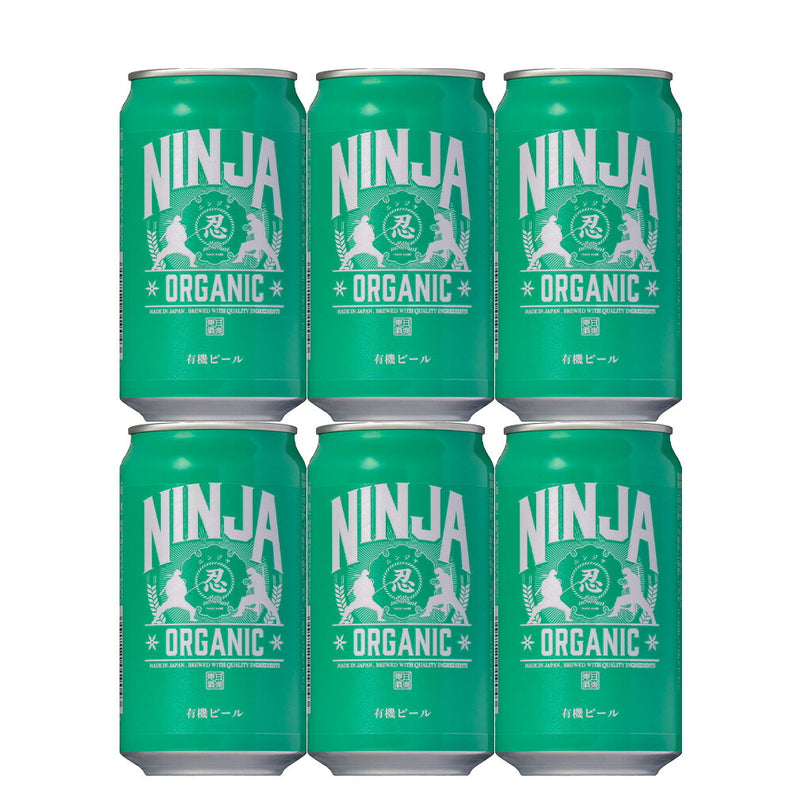 NINJA BEER ORGANIC (NINJA ORGANIC), Craft Beer, 350ml Cans (Pack of 6)