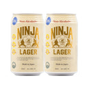 NINJA LAGER, Non-Alcoholic Beer, HALAL Certified, 350ml, 48 Cans, 2 Case, Japanese Beer