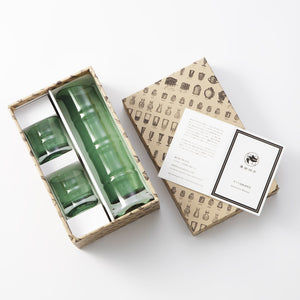 Green Bamboo Sake container 3-Piece Set
